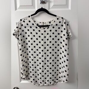 Maurices Black Polka Dot Blouse - White